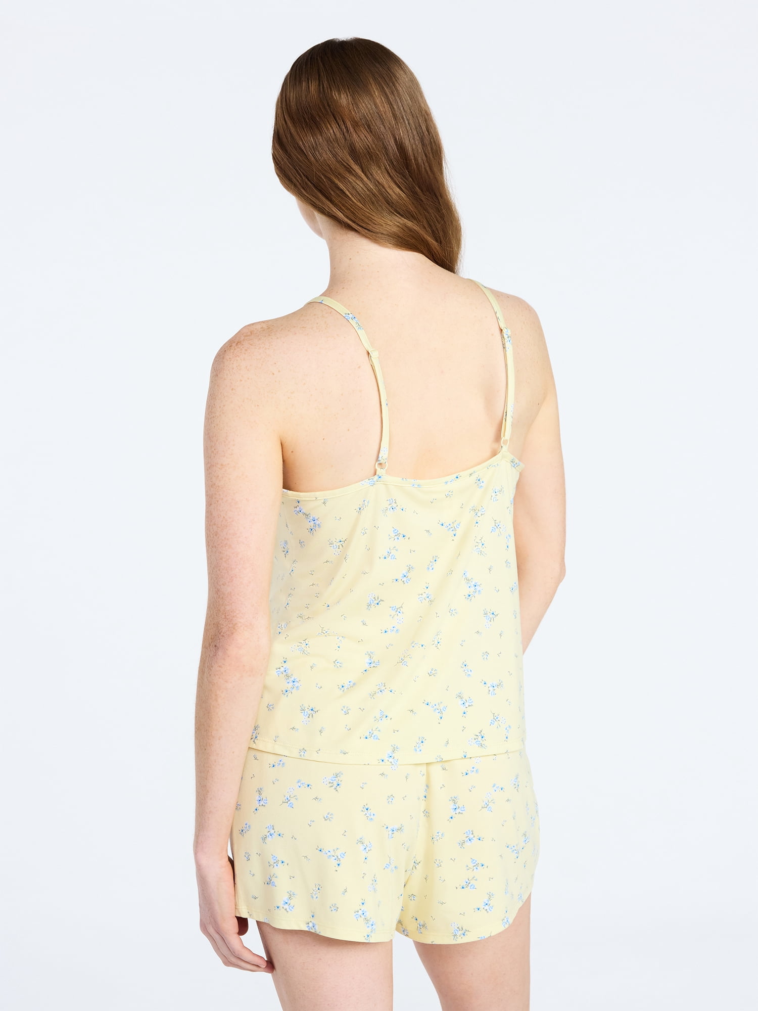 Joyspun Women’s Dreamy Soft Collection Lace Trim Knit Cami and Shorts Set, Sizes XS-3X