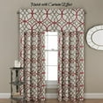 thumbnail image 6 of Blackout Curtain Valances for Kitchen/Bathroom - Thermal Insulated Window Valances for Living Room/Bedroom Rod Pocket Short Curtain 1 Panel, 52x18 inch, Geo in Taupe and Red, 6 of 6