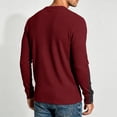 thumbnail image 4 of Oazcsf Thermal Long Sleeve for Men Waffle Knit Warm Pullover Top Crew Neck Button Up Cotton Underwear Winter Basic Big and Tall Men's Top, 4 of 5