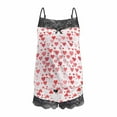 thumbnail image 5 of Tnhcen Alluring Print Sling Pajama Set Women's Valentine's Day 2-Piece with Sexy Lace Splicing Sleeveless Tank and Shorts Elegant Home Clothes S-2XL, 5 of 5
