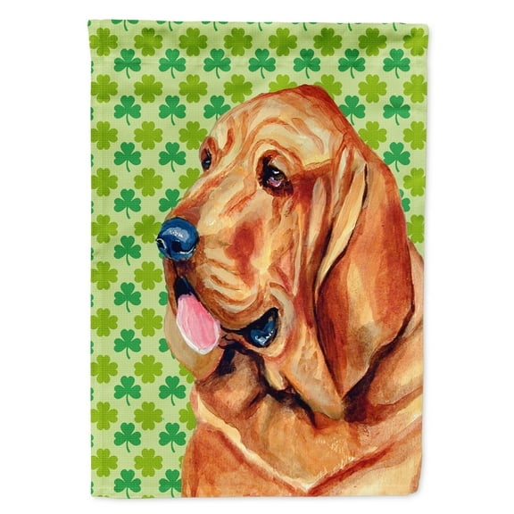 Carolines Treasures LH9196-FLAG-PARENT Bloodhound St. Patricks Day Shamrock Portrait Flag  multicolor