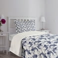 thumbnail image 3 of Ambesonne Fish Quilted Bedspread Set 2 Pcs, Eastern Traditional Animal, Twin Size, Dark Blue White, 3 of 5