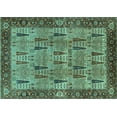 thumbnail image 1 of Ahgly Company Indoor Rectangle Oriental Turquoise Blue Industrial Area Rugs, 5' x 8', 1 of 4