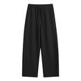 thumbnail image 4 of BXJX Womens Wide Leg Sweatpants, Drawstring Running Casual Elastic Waist Ladies Pants with Pockets Black Size XL, 4 of 9