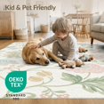 thumbnail image 4 of ODIKA 5'x7' Pastel Floral Elegance with Nature Motifs Washable Area Rug Enchanting Garden and Wildlife Artistry Design Easy Care, Non-Shedding, Pet Friendly, for Small Living Room, Bedroom, 4 of 7