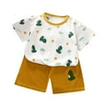 thumbnail image 5 of Odeerbi 3M-6Y Niños Trajes de Verano Estampado de Dinosaurios Camiseta de Algodón de Manga Corta Pantalones Cortos Conjunto de Dos Piezas Cintura Elástica, 5 of 5