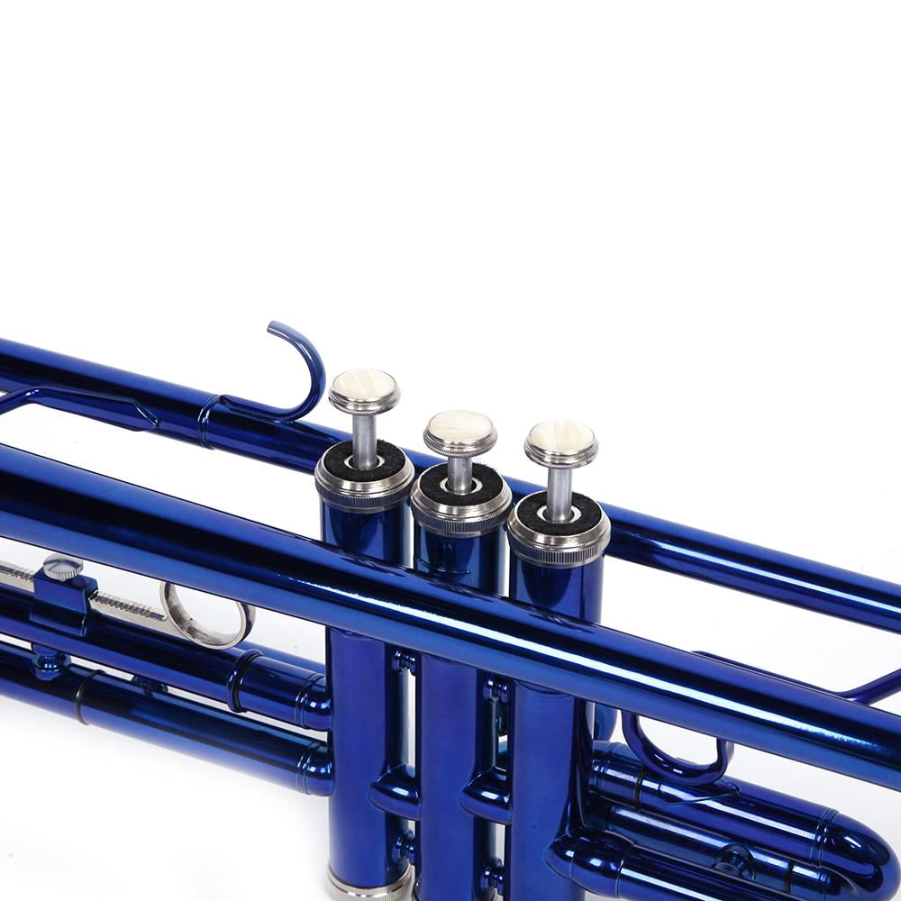 Ktaxon Bb Beginner School Band Trumpet with Mouthpiece Case, Blue