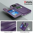 thumbnail image 7 of for iPhone 15 Pro Wallet Case with Credit Card Holder,RFID Blocking,PU Premium Bling Diamond Leather Double Magnetic Clasp Kickstand Heavy Duty Protective Cover for iPhone 15 Pro, Purple, 7 of 7