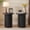 Octagonal Base Black set of 2, variant on Wirrytor Farmhouse Round End Table Set of 2, Wooden Fluted Couch Side Table with Octagonal Base for Living Room, Small Bedside Table Accent Cabinet, Bedroom, Black