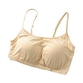 thumbnail image 3 of Tank Tops for Women Wireless Yoga with Chest Pad Half Length Tube Top Sports Bra Cami Tops for Women Beige L, 3 of 4
