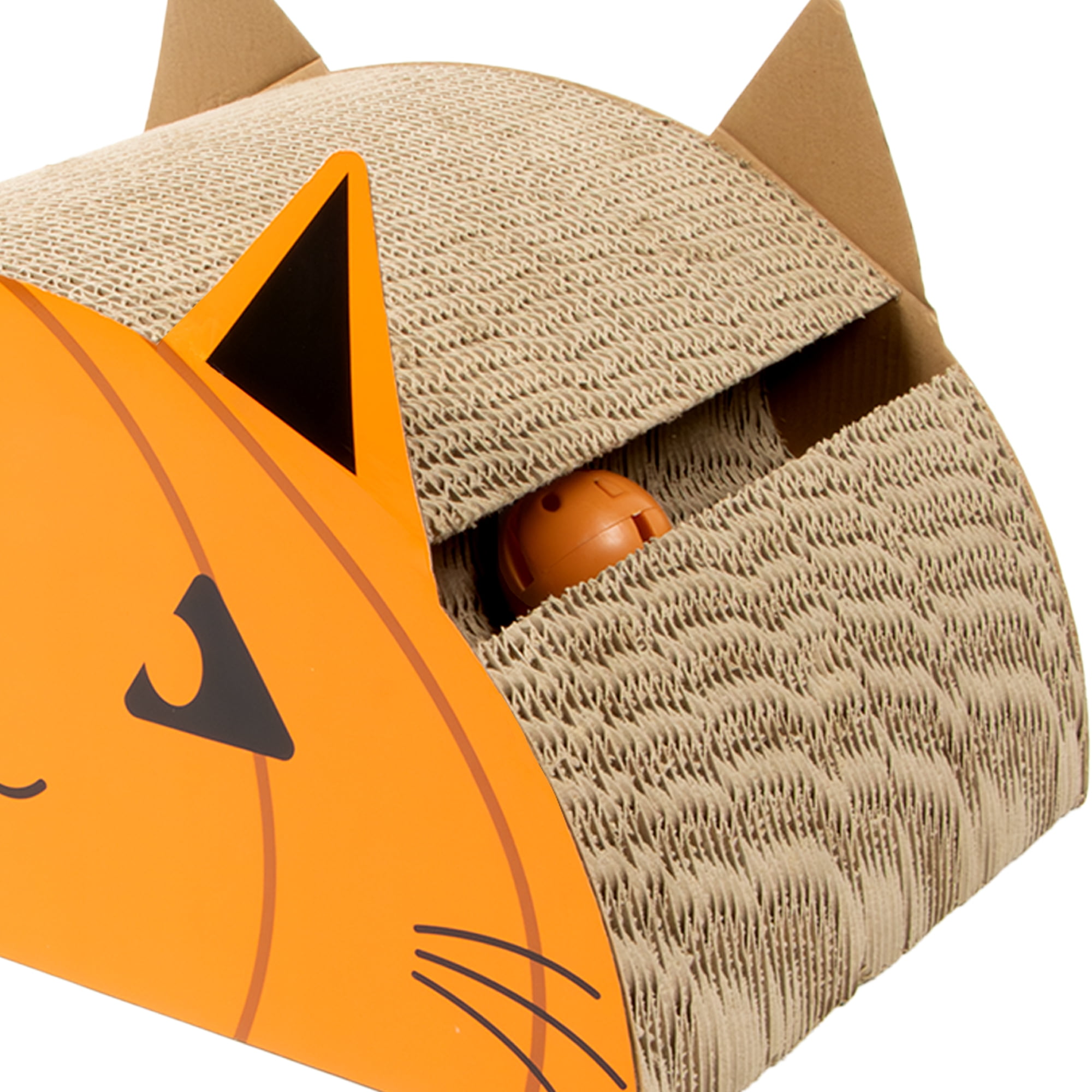 Kitty City Haloween Pumpkin Cat Face Cat Scratching Pad, Orange, One Size