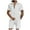 White, variant on VBTAPA Mens Summer Beach Outfits 2 Piece Short Sleeve Button Down Shirts and Shorts Set Cotton Linen Lounge Sets Limited Time Sales Black L