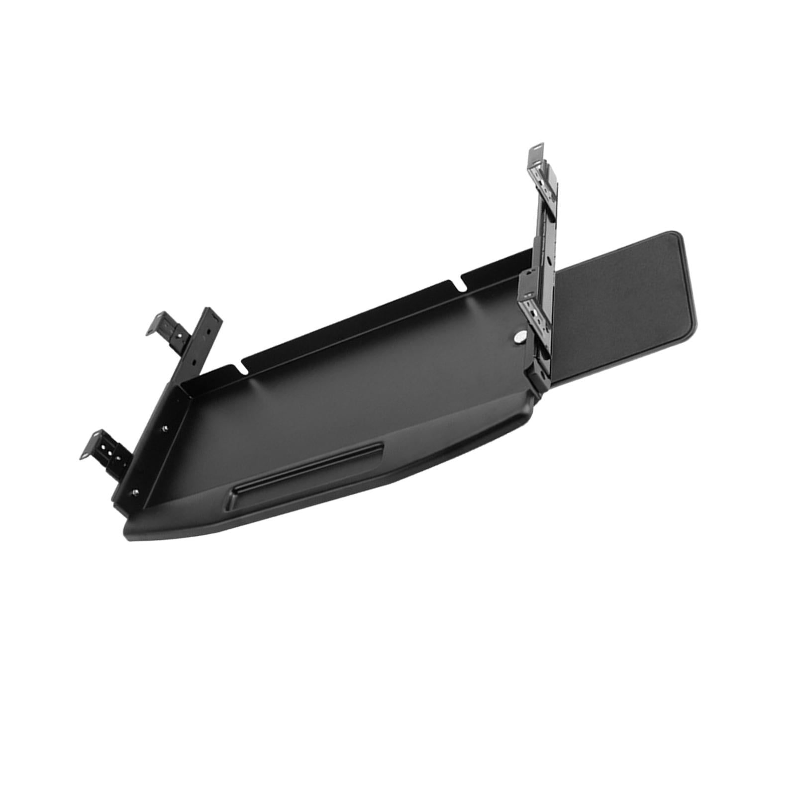 TISHITA Keyboard Tray under Desk Sliding Keyboard Drawer Silent Slide Rail for Typing Computer Drawer Keyboard Shelf for Workstations Black w Mouse Board