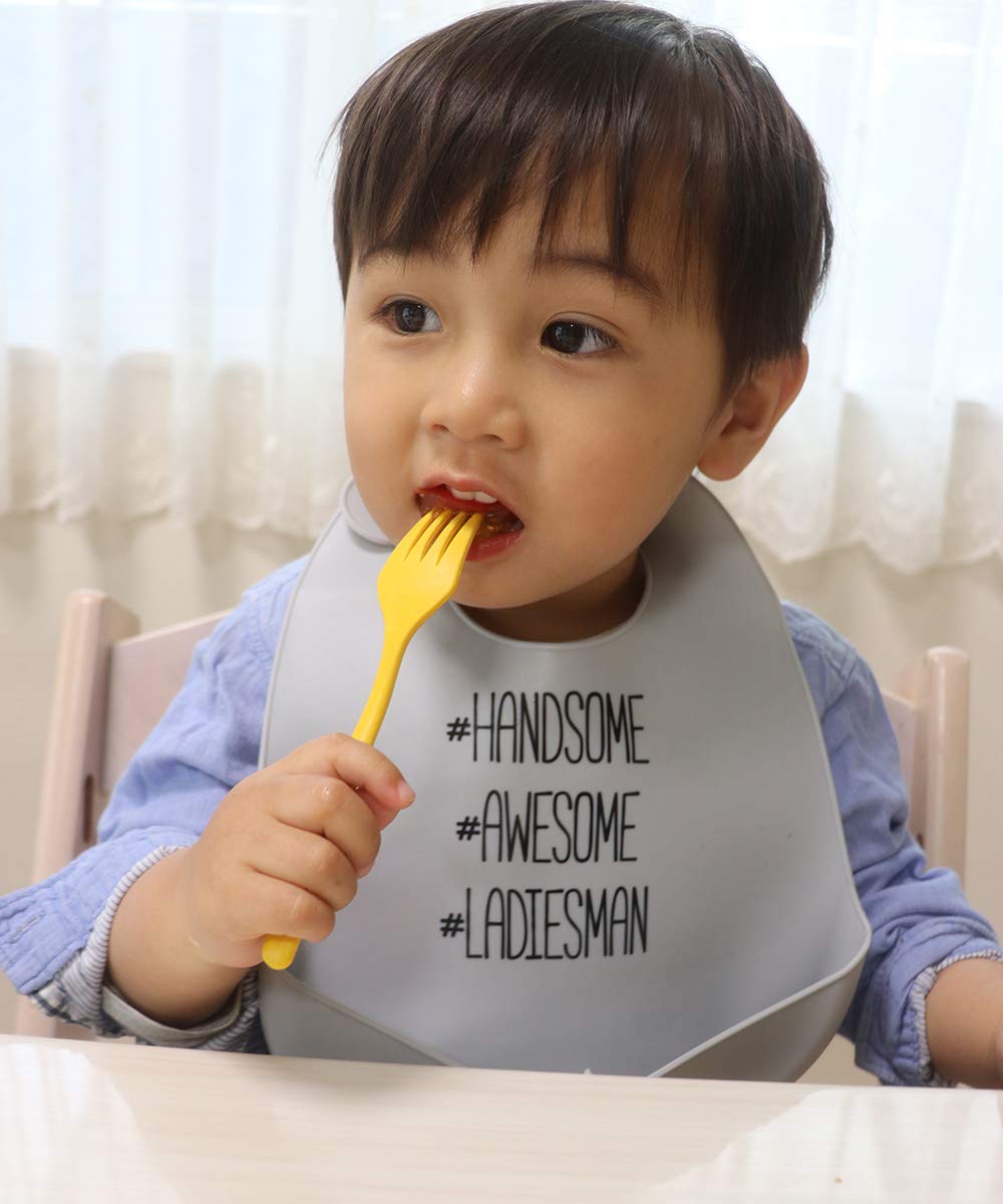 Hudson Baby Silicone Bibs, 2-Pack, Mustache photo 3
