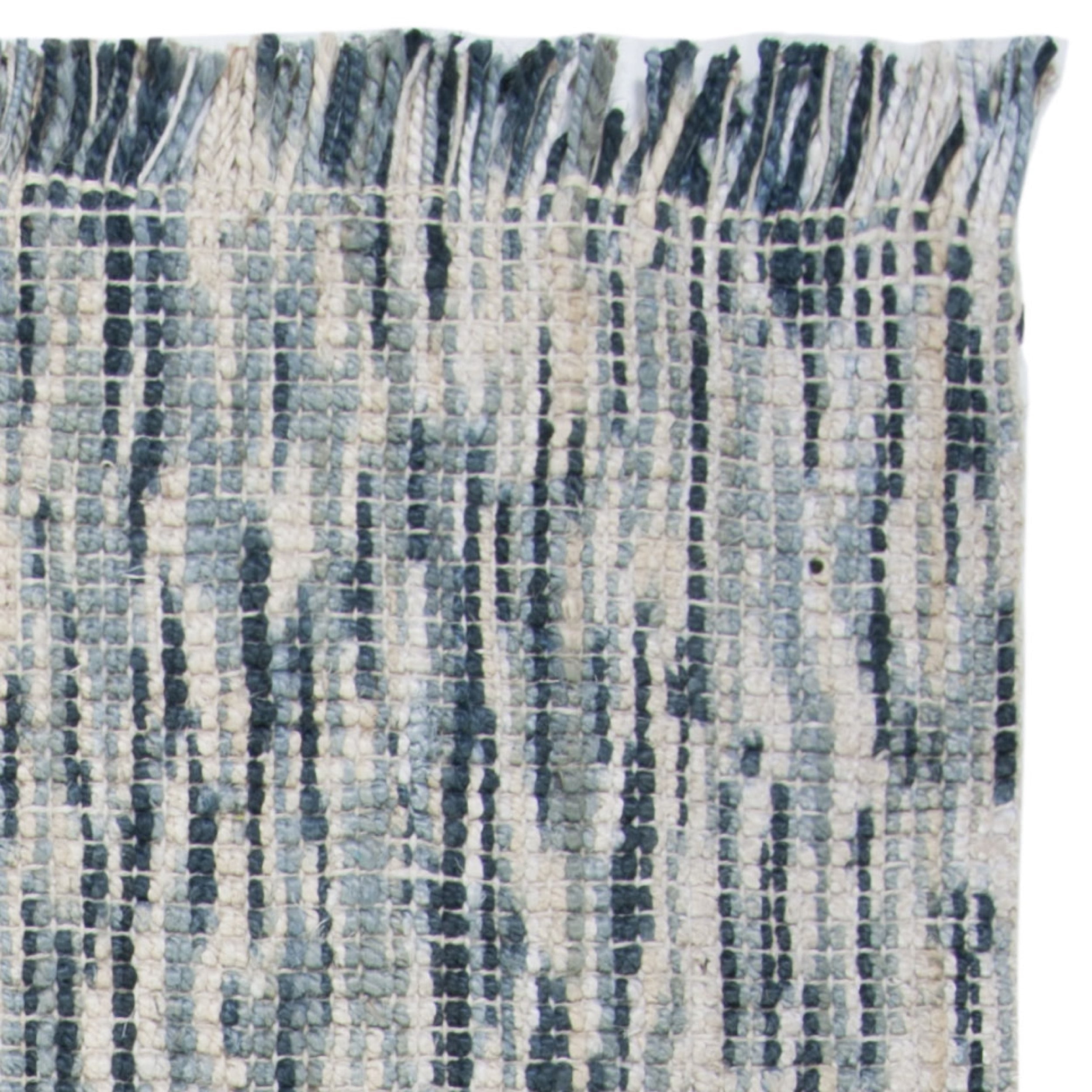 SAFAVIEH Natural Fiber Michayla Abstract Jute Area Rug, Blue/Ivory, 6' x 9'