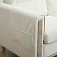 thumbnail image 7 of 79.5" Modern Fabric Sofa with Solid Wood Legs and Upholstered Seat Cushion, Comfortable 3-Seater Couch with Side Storage Pocket for Livingroom Bedroom Office, Easy to Assemble, Beige, 7 of 7