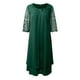 thumbnail image 4 of Vestido floral bordado para mujer talla grande - Manga 3/4, gasa, corte A, elegante para bodas/cócteles, 4 of 6