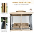 thumbnail image 4 of Outsunny 3 Person Outdoor Patio Daybed Canopy Swing Chair with Mesh Net, Beige, 4 of 10
