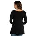 thumbnail image 4 of 24seven Comfort Apparel Ruched Sleeve Swing Maternity Tunic Top, 4 of 5
