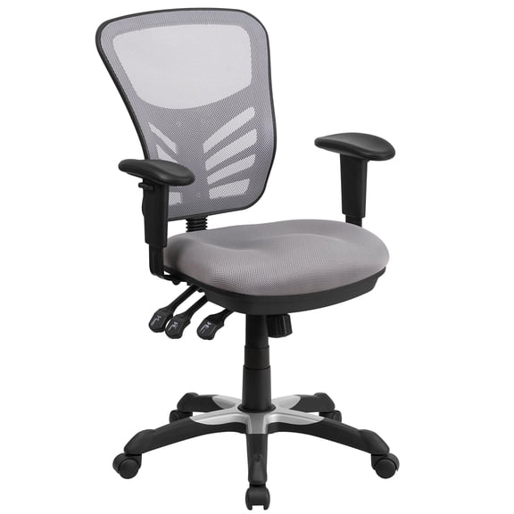 UrbanPro Contemporary Mid Back Mesh Swivel Office Chair in Gray
