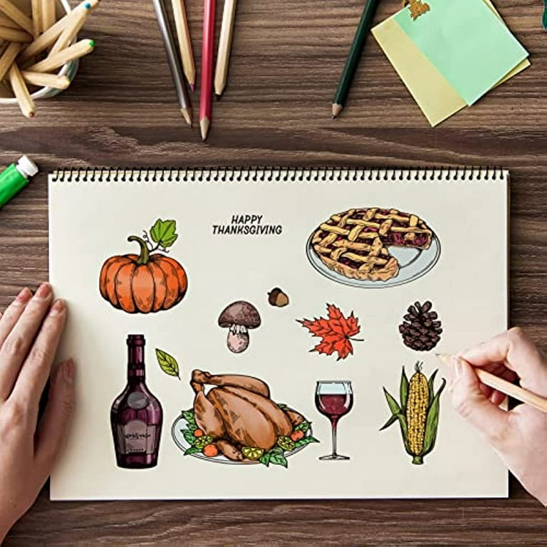 Autumn Thanksgiving Turkey Leaves Clear Stamps for Card Making and Photo  Album D