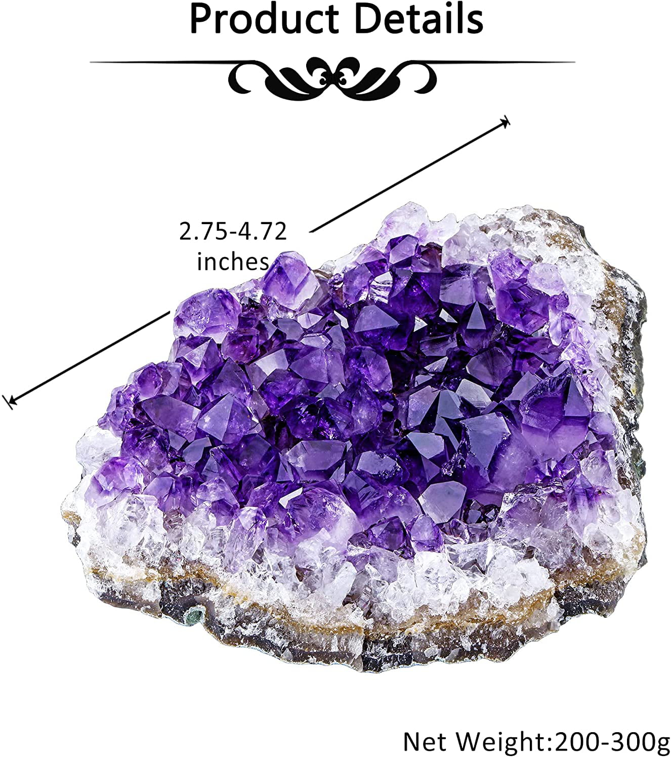 1*Natural Geode Crystal Quartz Amethyst Cluster Reiki  Healing Mineral Specimen