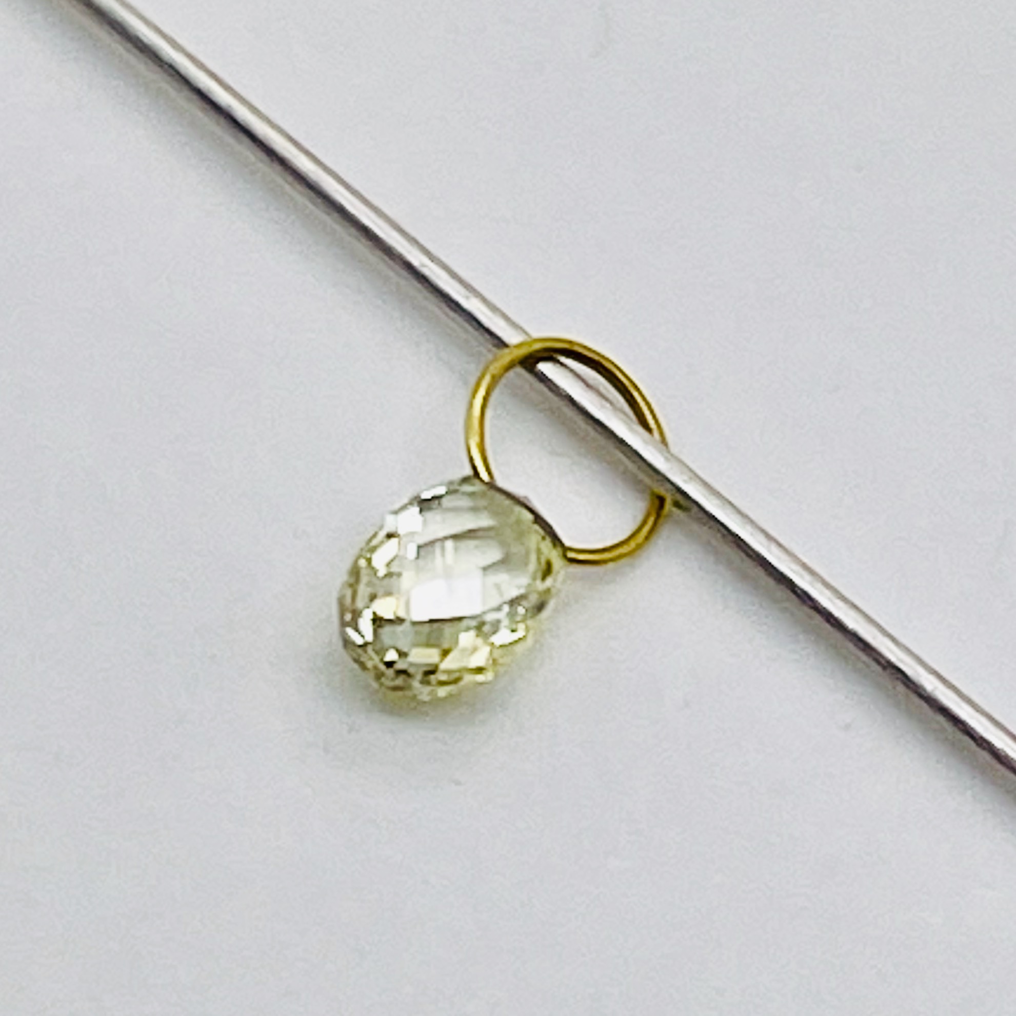 0.26cts Natural Canary Diamond & 18K Gold Pendant | 3.5x2.5x2mm | 1 Bead | - image 4 of 12