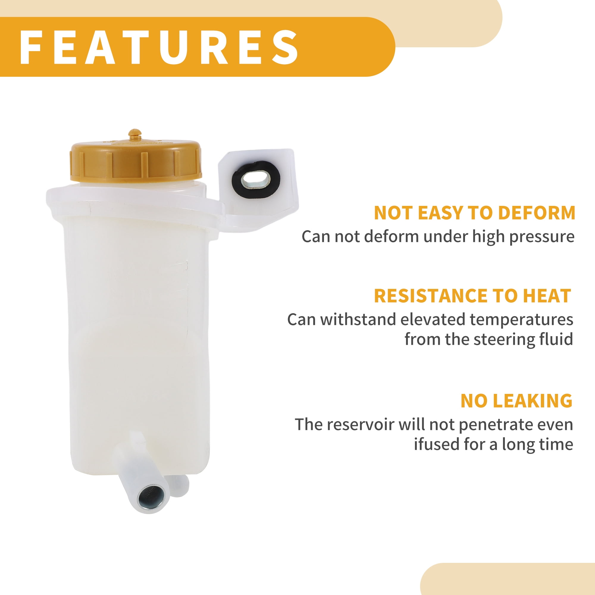Unique Bargains Power Steering Reservoir - No.51782740 Car Automotive Power Steering Tank - for Ford Fusion 2004-2012 Plastic White - 1 Pc