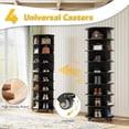thumbnail image 5 of U-MAX  8-Tier Rotating Shoe Rack,360° Spinning Organizer, Rack Round Carousel Vertical Handbag Closet, 23.6"x23.6"x74",Black, 5 of 10