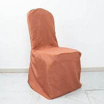 Balsa Circle Terracotta Solid Polyester Banquet Chair Covers Slipcovers Party Linens