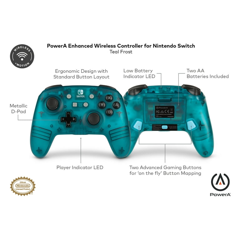 Powera enhanced wireless controller for nintendo switch 2025 teal frost