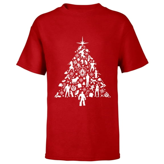 Marvel Guardians of the Galaxy Holiday Special Tree - Short Sleeve T-Shirt for Kids - Customized-Red
