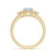 thumbnail image 2 of ANGARA Natural Solitaire Oval 1 ct Aquamarine and Diamond Promise Ring in 14K Yellow Gold for Women (Size-8x6mm) | March Birthstone, Anniversary, Jewelry Gift for Women | Natural Aquamarine Ring, 2 of 10