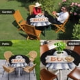 thumbnail image 4 of Black White Halloween Round Tablecloth for 55-60 Inch Tables, Fitted Table Cover with Elastic Edge, Ghost Modern Art Waterproof Outdoor Table Cloth Protector for Patio Garden Dinner Picnic, 4 of 9