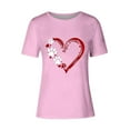 thumbnail image 4 of Lilgiuy National Pet Day Dog Paw Love Heart Print T-Shirt for Women 2024 New Solid Color Short Sleeve Dog Mom Graphic Tees Tops Oversized Crewneck Soft Shirts for Camp Travel(Pink,2XL), 4 of 4
