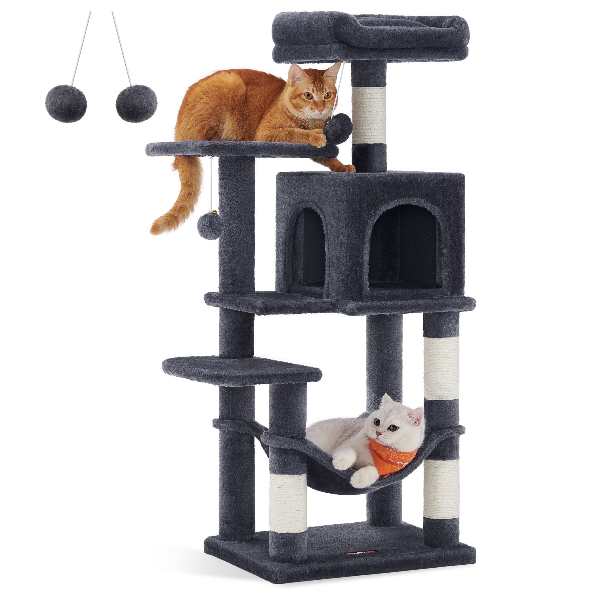 44.1'' Cat Tree Tower for Indoor Cats ,Multi-Level Cat Condo Cat Furniture with Scratching Posts,Smoky Gray