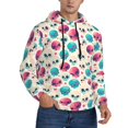 thumbnail image 2 of Pofeuu heart Skull cute Print Mens Casual Hooded Collar Drawstring Hoodies Pullover Sweatshirts Casual Long Sleeve Shirts-3X-Large, 2 of 7