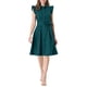 thumbnail image 5 of VESTIDO DE CAMISA CHIC INSPIRE para Mujeres con Mangas Cortas, Cuello de Punto, Cintura con Lazo, Vestidos Medios XL Verde Oscuro, 5 of 6