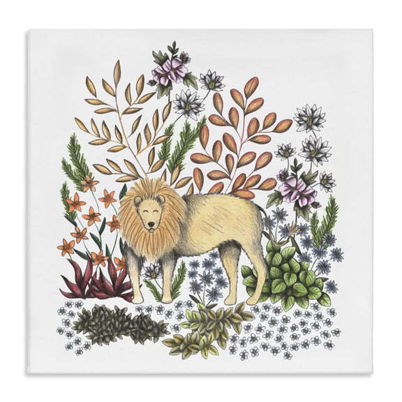 Jungle Wildlife Lion Canvas Wall Art, design by Cecilia Battaini