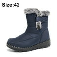 thumbnail image 5 of Women Men Lightweight Snow Boots Winter Anti-Slip Ankle Booties Waterproof Slip On Warm Fur Lined Sneaker-Blue, 5 of 5