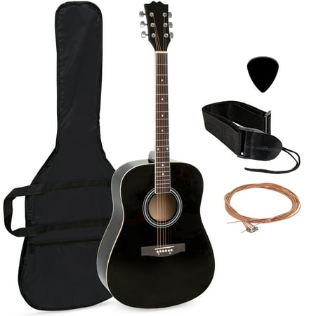 Best Choice Products 41in Full Size All-Wood Acoustic Guitar Starter Kit w/ Case, Pick, Shoulder Strap, Extra Strings - (Best Acoustic Guitar For Rock)