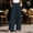 Navy plus size wide leg trousers a1, variant on Cagogo Women Plus Size Wide Leg High Waisted Trousers with Pockets Solid Casual Office Long Trousers Pleated Dress Trousers, Black XL