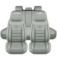 thumbnail image 4 of TIANLAIMEI Leather Car Seat Covers Full Set Front and Rear Bench Backrest Seat Cover Set Universal Fit for Sedan SUV Truck Gray, 4 of 12