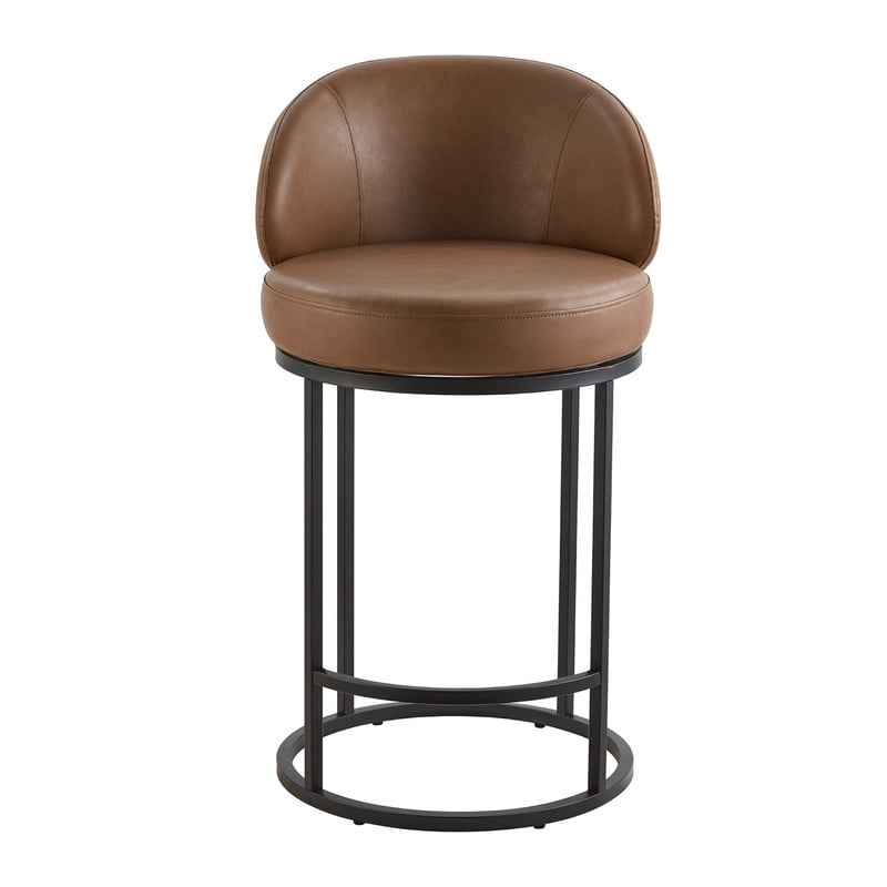 CHITA Upholstered Swivel Counter Bar Stool with Metal Frame and Arched Back