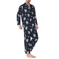 thumbnail image 2 of Pofeuu Panda Astronaut Print Men's Long Sleeve Pajama Set Pijamas Para Hombres Pijamas Para Hombres Mens Pajamas Set-Large, 2 of 7