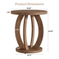 thumbnail image 5 of Yardi Yarda End Table, Round Side Table with Storage, Farmhouse Nightstand Bedside Accent Furniture, Side Tables for Living Room, Rustic Brown, 5 of 5