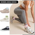 thumbnail image 5 of Loritta Secret Womens Ankle Socks, 8 Pairs Low Cut Cotton Athletic Running Sports Breathable Contrast Color Cuff Socks for Women, Size 9-11, 5 of 7
