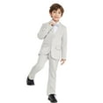 thumbnail image 4 of LOLANTA Boys Suit Wedding Ring Bearer Outfit Kids Suit Set, Plaid, Striped Blazer Suit Pants Bow Tie, 4 of 6