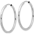 thumbnail image 2 of 14K White Gold Polished And Satin D/C 2.00Mm Endless Hoop Earrings (Width 2) (Length 30) - Jbsp, 2 of 5