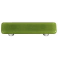 thumbnail image 1 of Hot Knobs HK1019-PA Olive Green Rectangle Glass Cabinet Pull - Aluminum Post, 1 of 1
